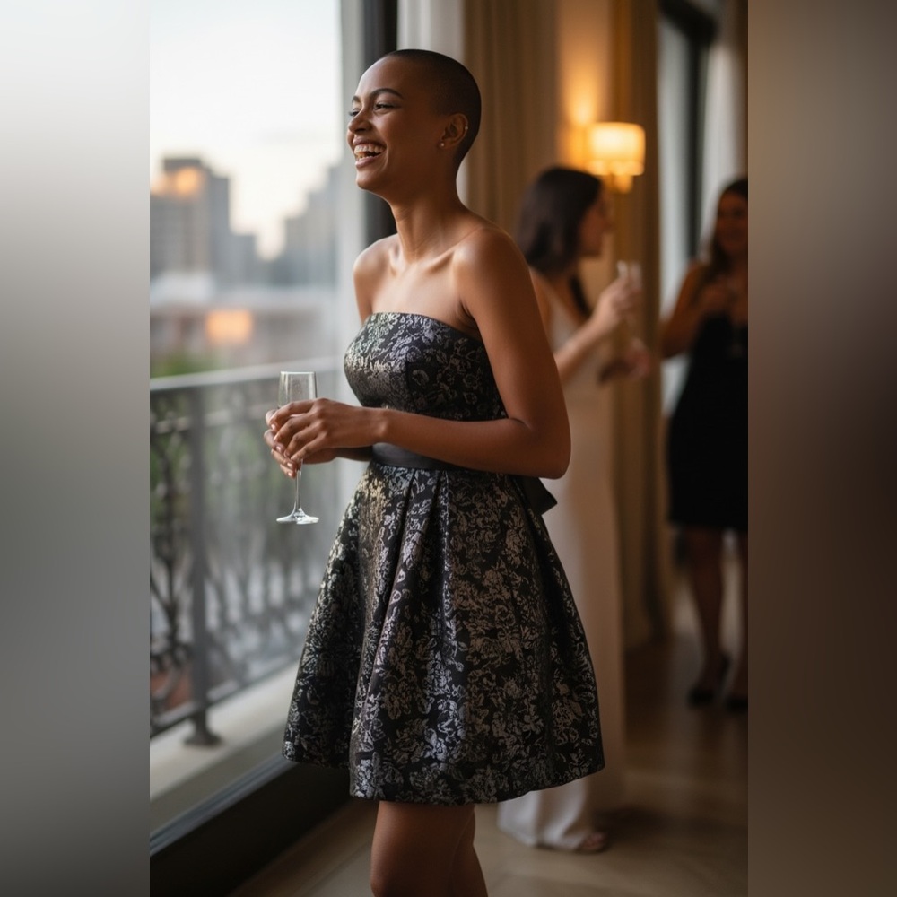 Forever 21 Strapless Metallic 80’s Style Party Dress